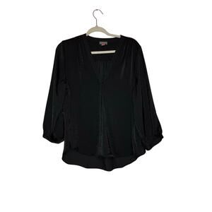Vince Camuto Black Preppy Blouse Size Large Business Casual Office wear